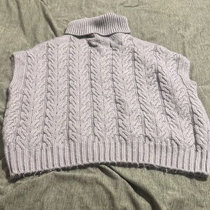 Splendid Light Gray Cable Knit Turtleneck